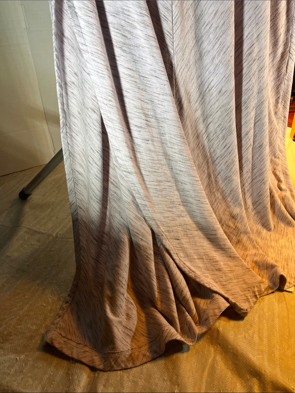 Light Gray Maxi Skirt with Wide Waistband slit on side - Picture 5 of 5